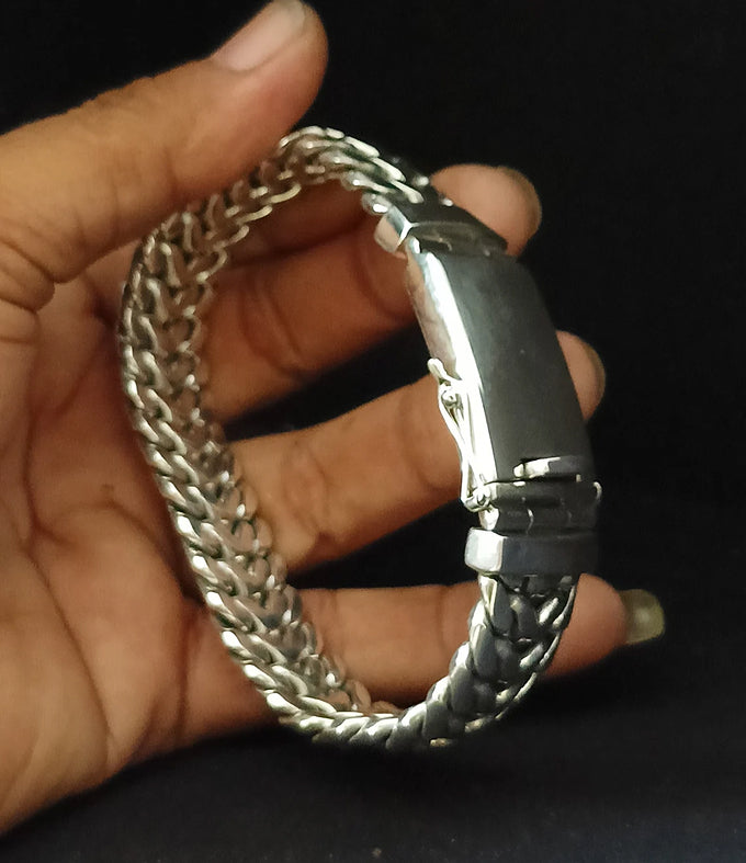 Handmade 999 Silver Bracelet, Thick Chain, Personalized Jewelry