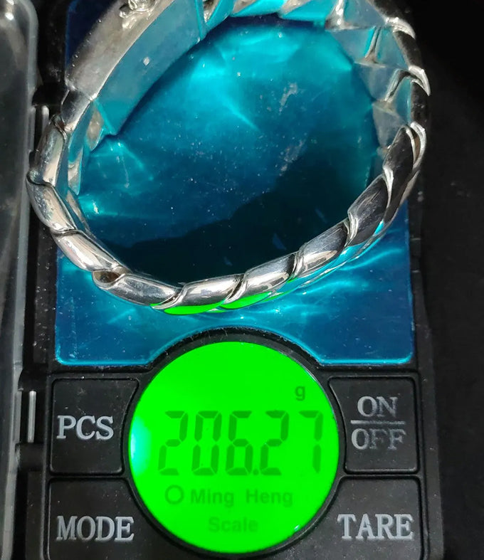 Handmade 999 Silver Curb Chain Bracelet - Heavy Mens Jewelry