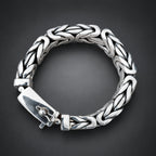 Men’s 999 Fine Silver Byzantine Bracelet, 14mm Heavyweight