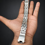 Men’s 999 Pure Silver Byzantine Chain Bracelet, Heavyweight
