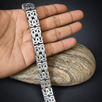 Men’s 999 Fine Silver Byzantine Chain Bracelet, 10mm