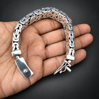 Men’s 999 Fine Silver Byzantine Chain Bracelet, 10mm