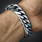 Men’s 999 Fine Silver Cuff Bracelet, 20mm Heavyweight