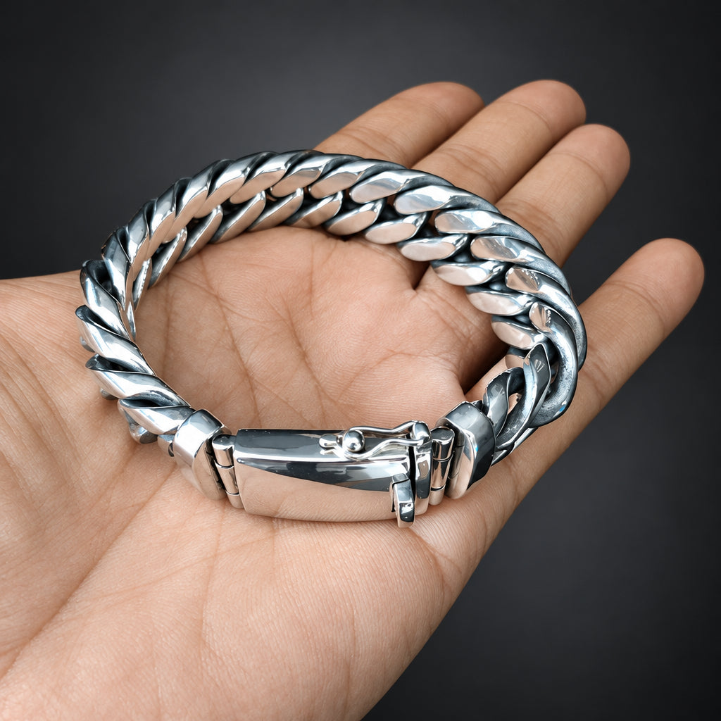 Men’s 999 Fine Silver Cuff Bracelet, 20mm Heavyweight