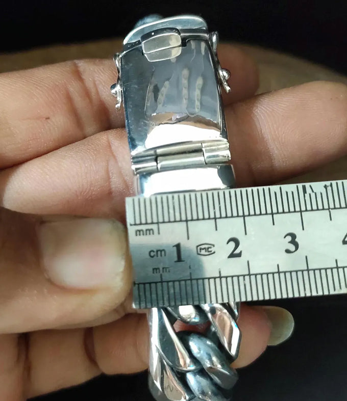 Men's 999 Silver Bracelet, 20mm Wide, Handmade Jewelry, Custom Engraving