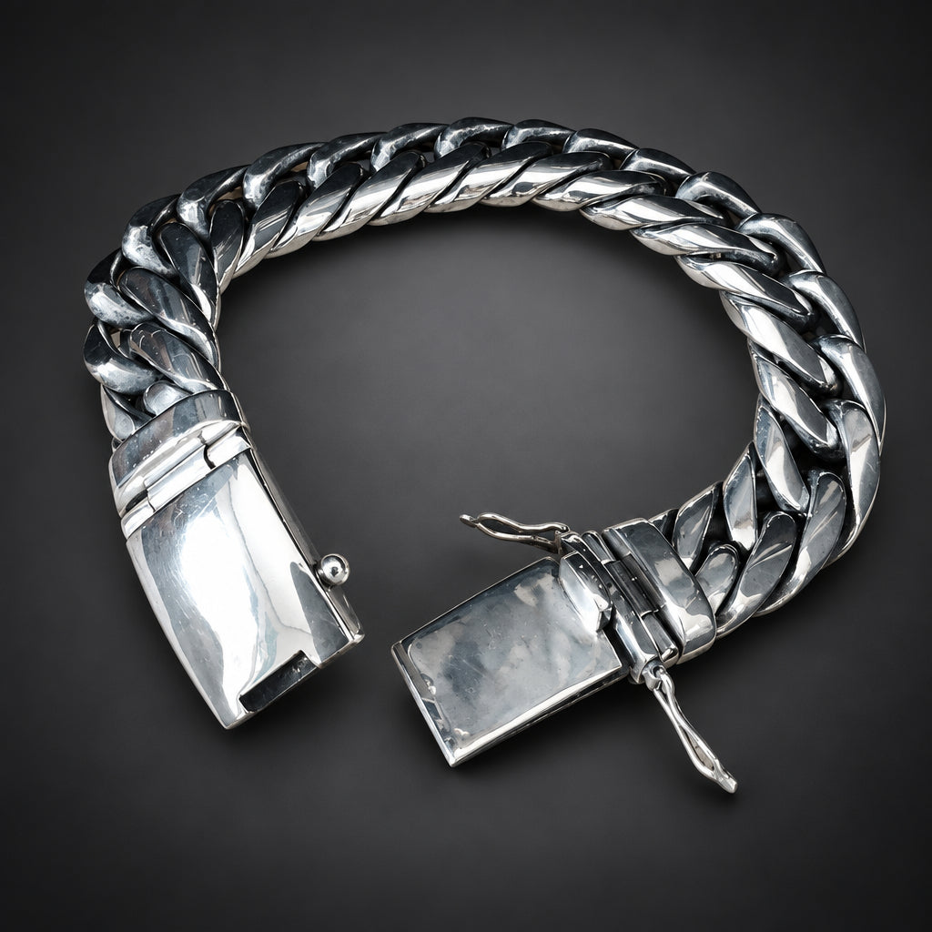 Men’s 999 Fine Silver Cuff Bracelet, 20mm Heavyweight
