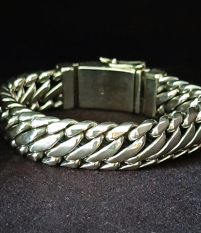 999 silver chain, Woven Snake Bracelet, Men's Bracelet, Custom engraving