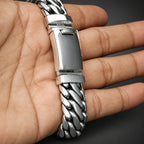 Men’s 999 Pure Silver Woven Snake Bracelet, 16mm Heavyweight