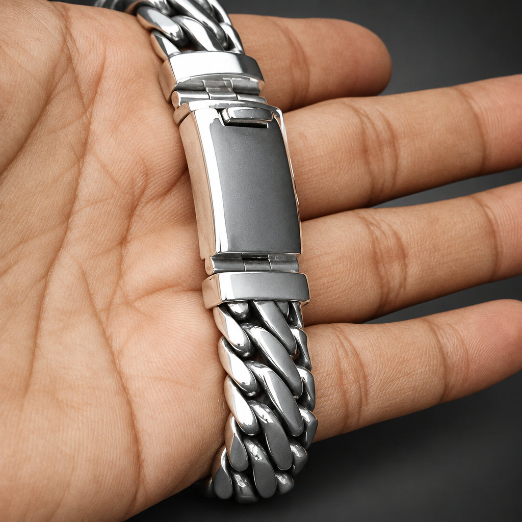 Men’s 999 Pure Silver Woven Snake Bracelet, 16mm Heavyweight