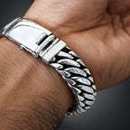 Men’s 999 Pure Silver Woven Snake Bracelet, 18mm Heavyweight