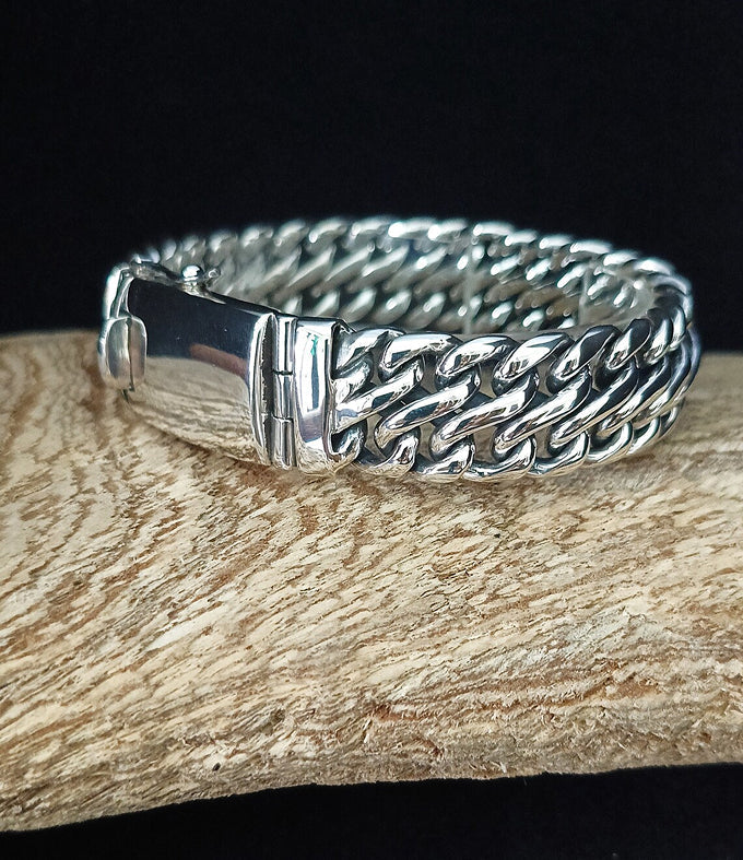 Heavy 999 Pure Silver Woven Snake Chain Bracelet, Men's Silver Jewelry