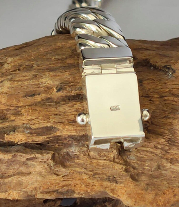 14 mm double Curb chains, 999 silver chain, Man silver Bracelet
