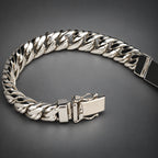 Men’s 999 Pure Silver Double Curb Chain Bracelet, 14mm