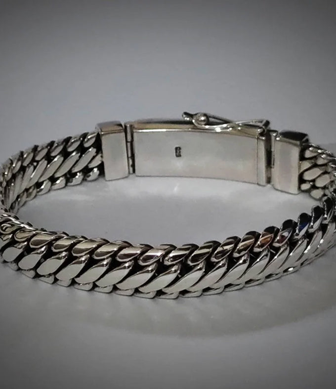 14mm 999 silver Bracelet, Woven snake bracelet, Handmade Jewelry.