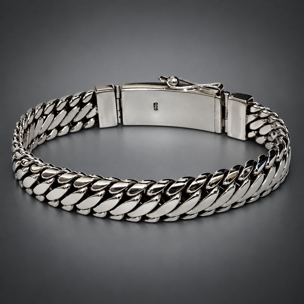 14mm 999 Silver Woven Snake Bracelet, Handcrafted in Bali