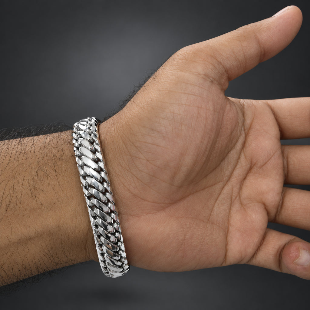 14mm 999 Silver Woven Snake Bracelet, Handcrafted in Bali