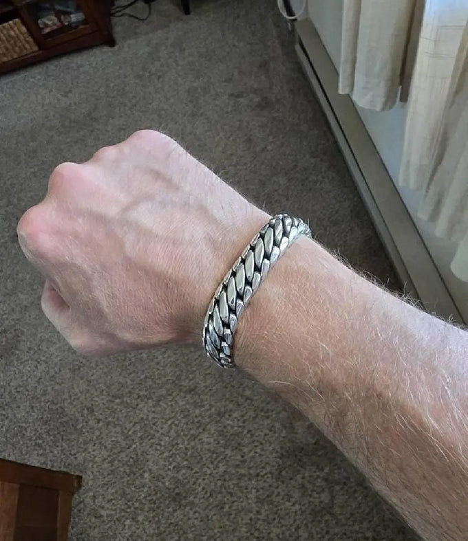 14mm 999 silver Bracelet, Woven snake bracelet, Handmade Jewelry.