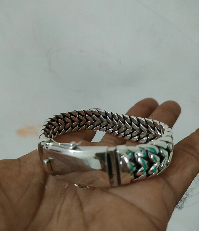 Handmade 999 Silver Bracelet: 18mm Personalized Jewelry