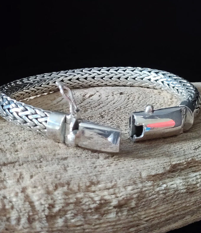 Handmade 999 Silver Foxtail Bracelet - 10mm Wheat Chain