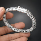 Men’s 999 Pure Silver Foxtail Wheat Chain Bracelet, 10mm
