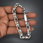Men’s 999 Pure Silver Anchor Chain Bracelet, 14mm Heavyweight
