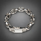 Men’s 999 Pure Silver Anchor Chain Bracelet, 14mm Heavyweight