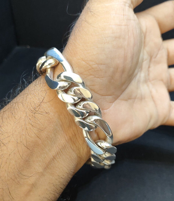 Figaro silver Chain, Men's silver bracelet, Custom engraving. Gifts for men.