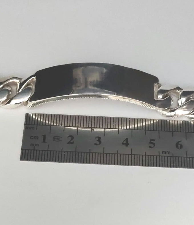 Handmade 999 Silver Figaro Bracelet - Personalized Mens Jewelry