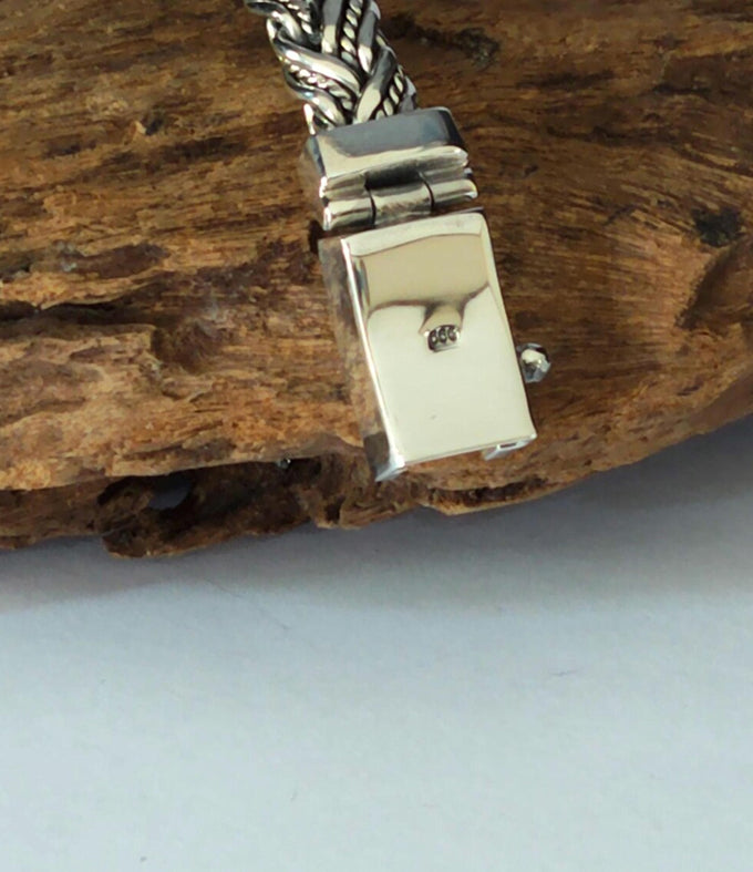 Handmade 999 Silver Foxtail Bracelet - 10mm Rope silver Chain