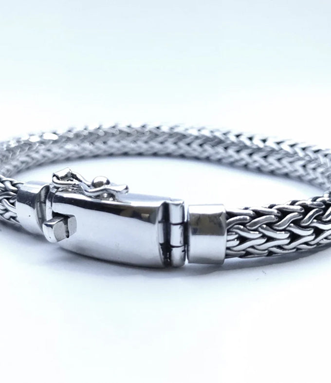 999 Solid Silver Foxtail Bracelet - Handmade Wheat Chain