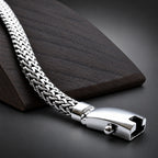 Men’s 999 Pure Silver Foxtail Wheat Chain Bracelet, 9mm