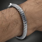 Men’s 999 Pure Silver Foxtail Wheat Chain Bracelet, 9mm