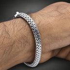 Men’s 999 Pure Silver Foxtail Wheat Chain Bracelet, 9mm