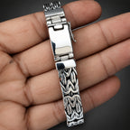 10mm 999 Pure Silver Byzantine Chain Bracelet for Men