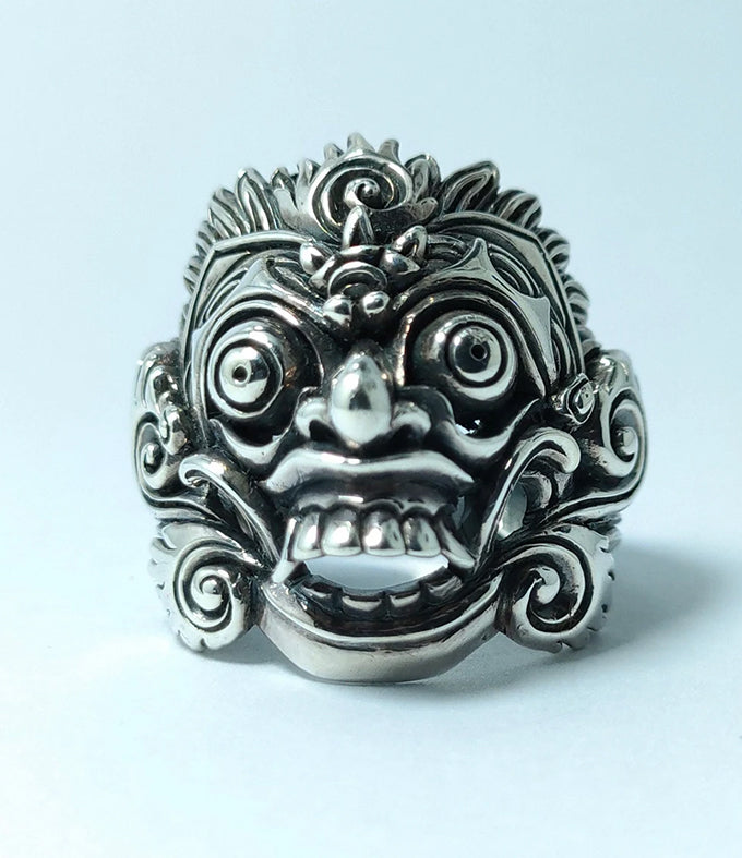 Mens silver ring, Mahakala ring silver, Handmade jewelry, Demon protection Ring.