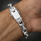 10mm 999 Pure Silver Anchor Link Bracelet for Men
