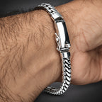 9mm 999 Pure Silver Woven Snake Bracelet with Engraving