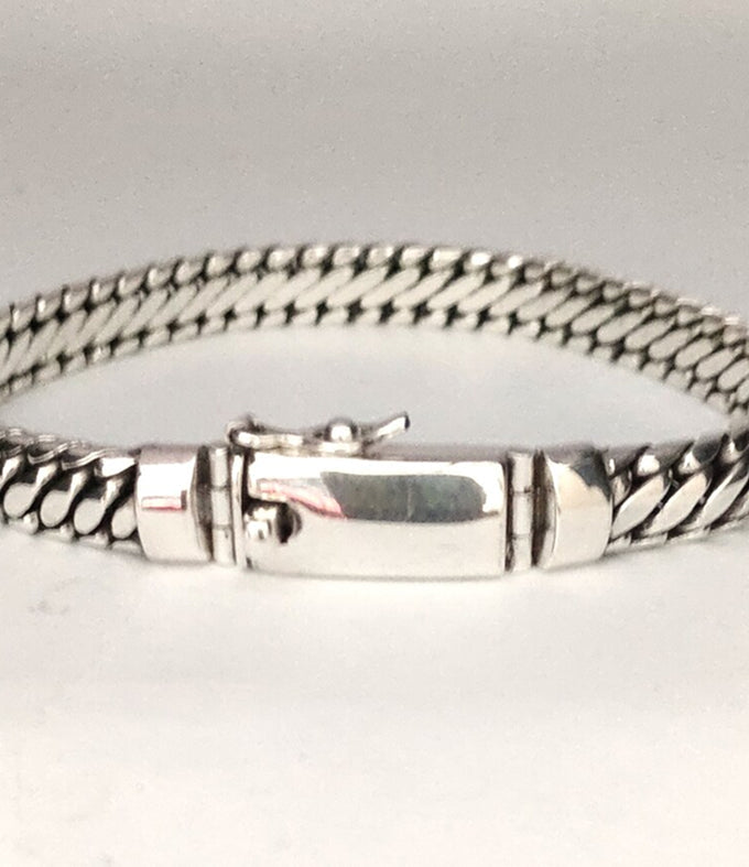 999 silver chain, woven snake bracelet, handmade jewelry, Custom engraving