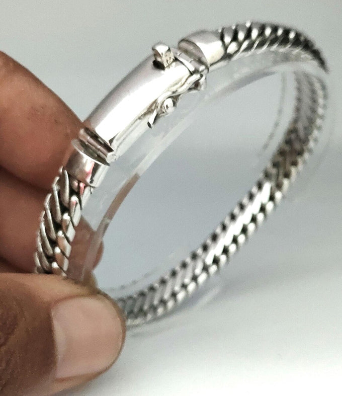 999 silver chain, woven snake bracelet, handmade jewelry, Custom engraving
