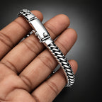 9mm 999 Pure Silver Woven Snake Bracelet with Engraving