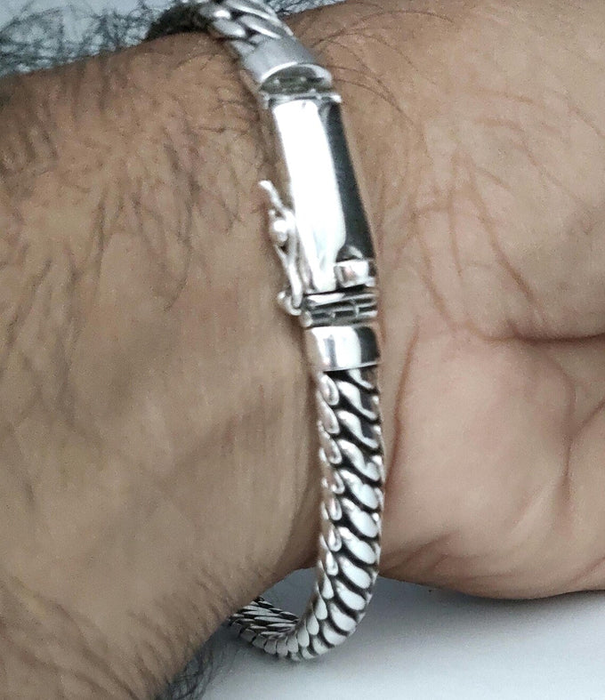 999 silver chain, woven snake bracelet, handmade jewelry, Custom engraving