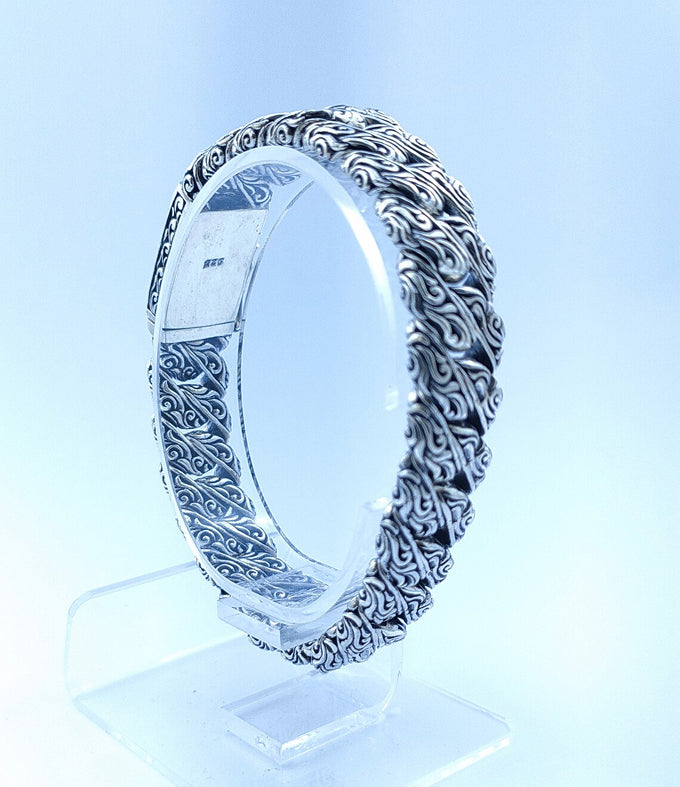 Men's Silver Bracelet, Curb silver link, Handmade jewelry.