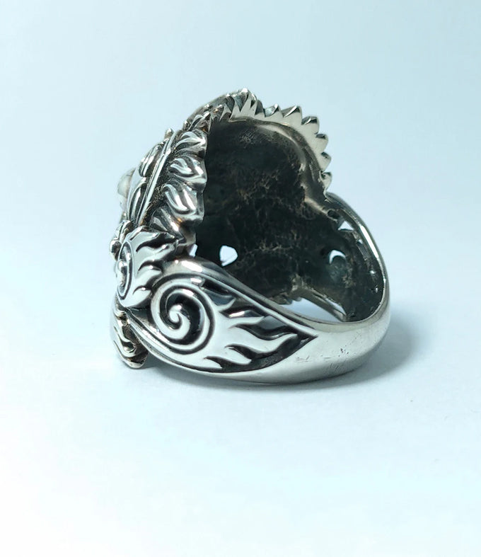 Mens silver ring, Mahakala ring silver, Handmade jewelry, Demon protection Ring.
