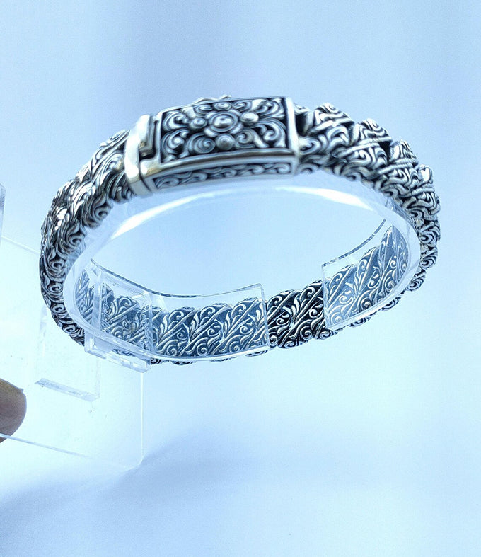 Men's Silver Bracelet, Curb silver link, Handmade jewelry.