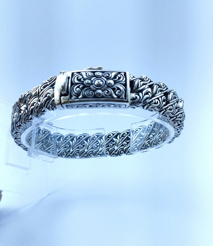 Men's Silver Bracelet, Curb silver link, Handmade jewelry.