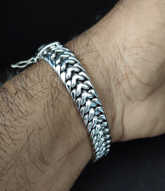 12 mm 999 Men Silver Bracelet, Heavy silver Chain, personalized jewelry