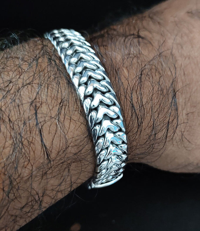 12 mm 999 Men Silver Bracelet, Heavy silver Chain, personalized jewelry
