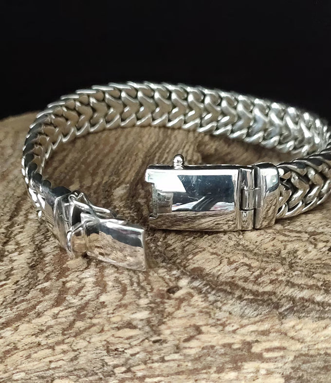 12 mm 999 Men Silver Bracelet, Heavy silver Chain, personalized jewelry