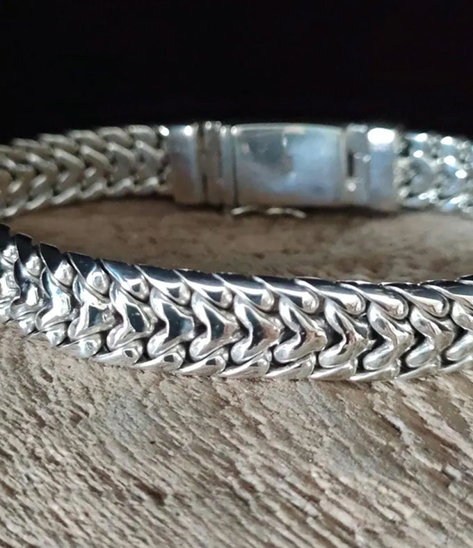 999 Pure Silver Mens Bracelet: Heavy Chain, Personalized Jewelry