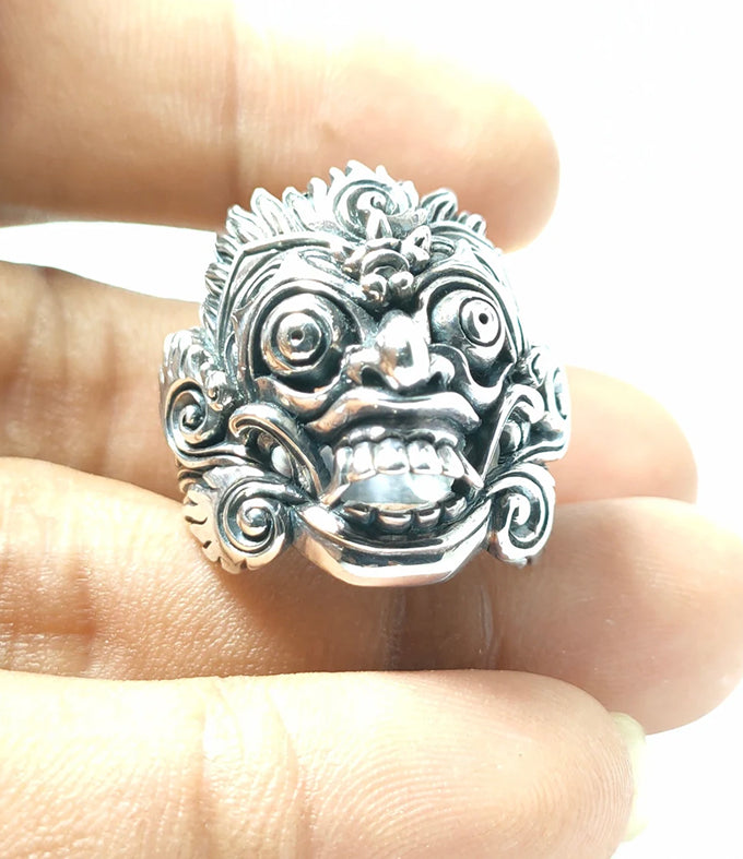 Mens silver ring, Mahakala ring silver, Handmade jewelry, Demon protection Ring.